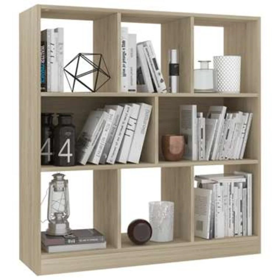 VidaXL Boekenkast 97,5x29,5x100 Cm Bewerkt Hout Sonoma Eikenkleurig 4 VidaXL Boekenkast 97,5x29,5x100 Cm Bewerkt Hout Sonoma Eikenkleurig - Afbeelding 2