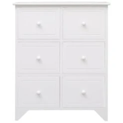 VidaXL Bijzetkast Met 6 Lades 60x30x75 Cm Paulowniahout Wit 8 VidaXL Bijzetkast Met 6 Lades 60x30x75 Cm Paulowniahout Wit -RoomStyle Verkoopwinkel 32bfec969f7c409888034117b2b59ffd