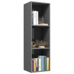 VidaXL Boekenkast/tv-meubel 36x30x114 Cm Bewerkt Hout Hoogglans Grijs -RoomStyle Verkoopwinkel 339469bf24e847abb34a004945b51e40