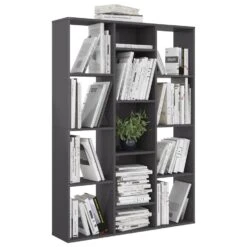 VidaXL Kamerscherm/boekenkast 100x24x140 Cm Spaanplaat Hoogglans Grijs -RoomStyle Verkoopwinkel 3480e65e850048b8be99307193d039fb