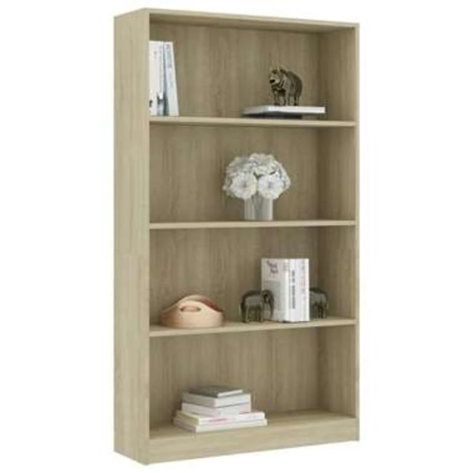 VidaXL Boekenkast Met 4 Schappen 80x24x142 Cm Bewerkt Hout Sonoma Eik 5 VidaXL Boekenkast Met 4 Schappen 80x24x142 Cm Bewerkt Hout Sonoma Eik - Afbeelding 3