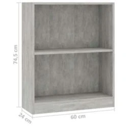 VidaXL Boekenkast 60x24x74,5 Cm Bewerkt Hout Betongrijs -RoomStyle Verkoopwinkel 3c41733ef416443ebb341bb08423702e