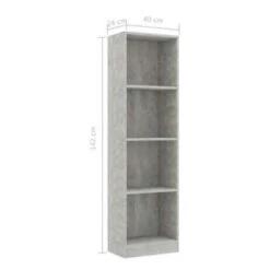 VidaXL Boekenkast Met 4 Schappen 40x24x142 Cm Bewerkt Hout Betongrijs -RoomStyle Verkoopwinkel 405bc4654a63465eb3d32d07b36482c7