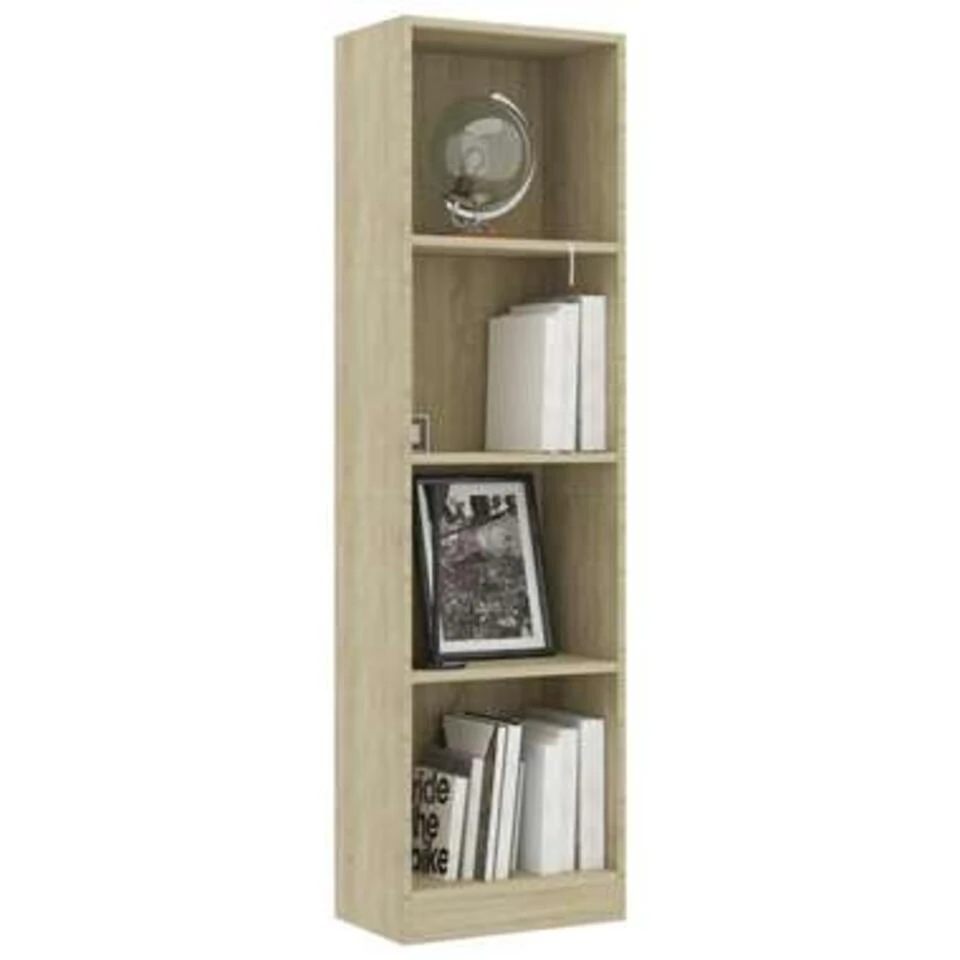 VidaXL Boekenkast Met 4 Schappen 40x24x142 Cm Bewerkt Hout Sonoma Eik 4 VidaXL Boekenkast Met 4 Schappen 40x24x142 Cm Bewerkt Hout Sonoma Eik - Afbeelding 2
