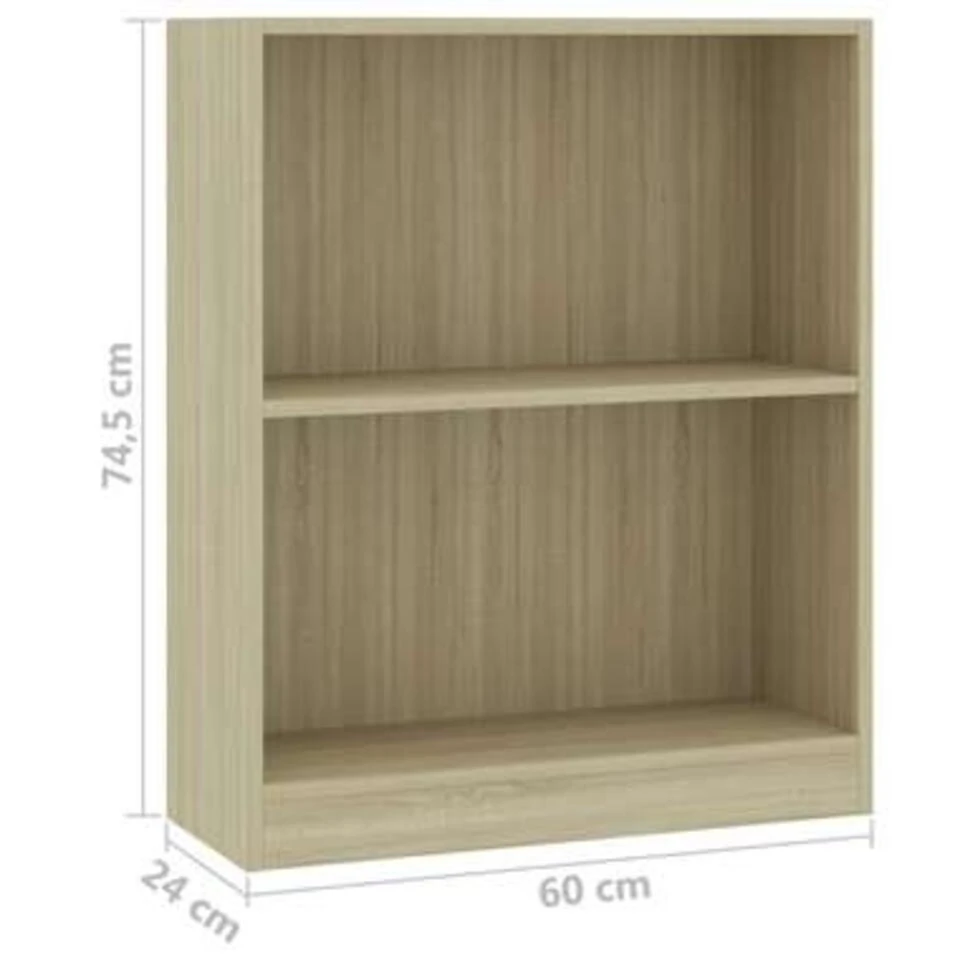 VidaXL Boekenkast 60x24x74,5 Cm Bewerkt Hout Sonoma Eikenkleurig 6 VidaXL Boekenkast 60x24x74,5 Cm Bewerkt Hout Sonoma Eikenkleurig - Afbeelding 4