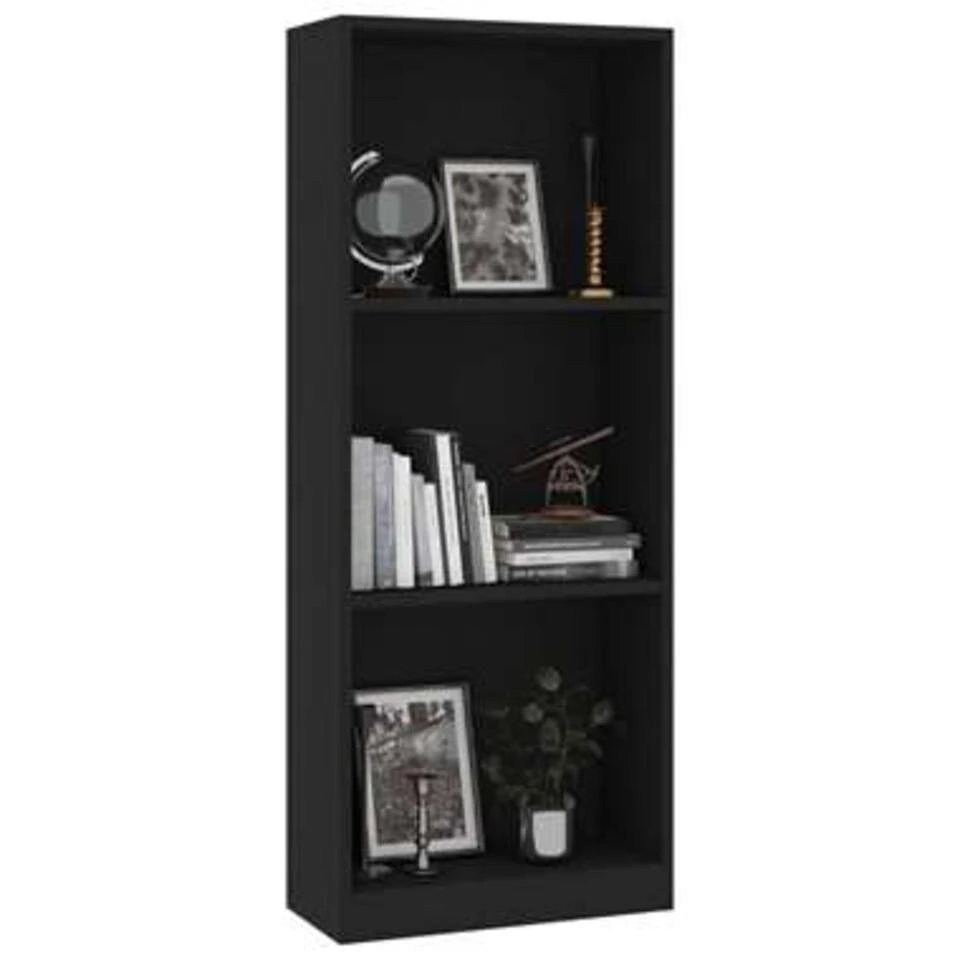VidaXL Boekenkast Met 3 Schappen 40x24x108 Cm Bewerkt Hout Zwart 4 VidaXL Boekenkast Met 3 Schappen 40x24x108 Cm Bewerkt Hout Zwart - Afbeelding 2