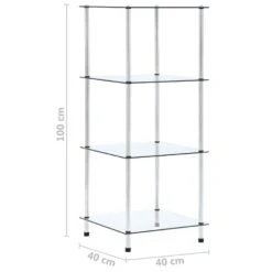 VidaXL Kastje 4-laags 40x40x100 Cm Gehard Glas Transparant -RoomStyle Verkoopwinkel 4833e58002b04efab9656b48b5957610