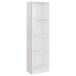VidaXL Boekenkast Met 4 Schappen 40x24x142 Cm Spaanplaat Hoogglans Wit -RoomStyle Verkoopwinkel 5466fa1401874cd19d8c554bf4aca604
