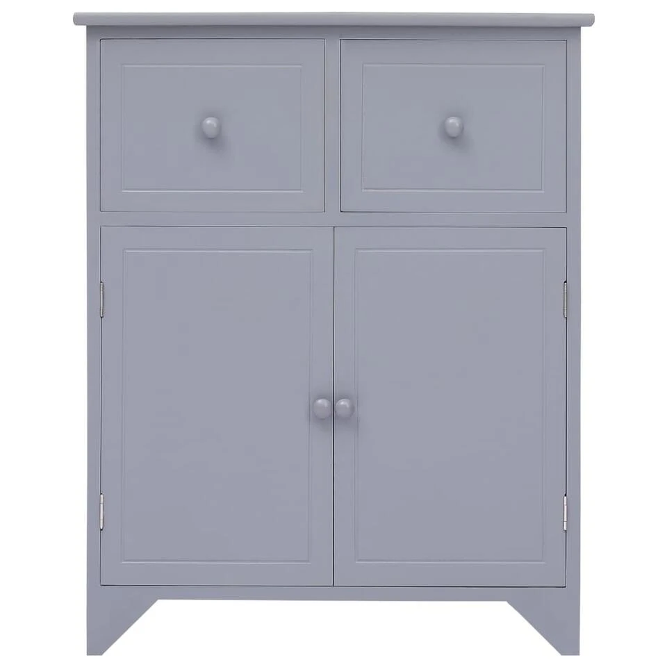 VidaXL Bijzetkast 60x30x75 Cm Paulowniahout Grijs 5 VidaXL Bijzetkast 60x30x75 Cm Paulowniahout Grijs - Afbeelding 3