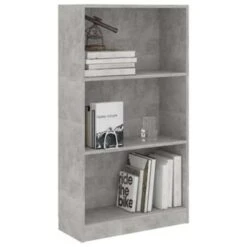 VidaXL Boekenkast Met 3 Schappen 60x24x109 Cm Bewerkt Hout Betongrijs -RoomStyle Verkoopwinkel 6529c69a7cd94e0389daa7f85ac43e4c