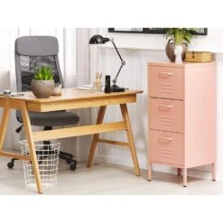 Beliani Kantoorkast WOSTOK - Roze Staal -RoomStyle Verkoopwinkel 671633737af04feb82d00ee8e4e58d5e
