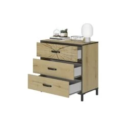 Diagone Ladekast Armor - 3 Laden - Zwart/eikenkleur -RoomStyle Verkoopwinkel 67765e0e803d4f4db09946a071fcbf18