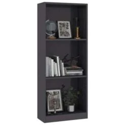 VidaXL Boekenkast 3 Schappen 40x24x108 Cm Bewerkt Hout Hoogglans Grijs -RoomStyle Verkoopwinkel 76d18ca963d645ab833c11d785d93d8a