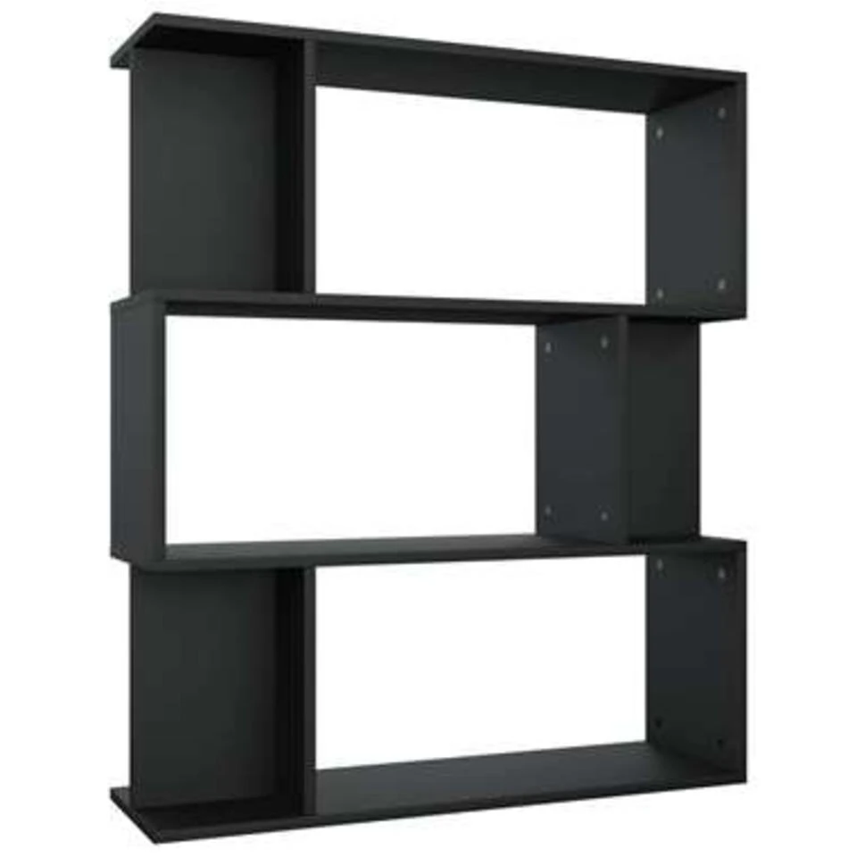 VidaXL Boekenkast/kamerscherm 80x24x96 Cm Bewerkt Hout Zwart 4 VidaXL Boekenkast/kamerscherm 80x24x96 Cm Bewerkt Hout Zwart - Afbeelding 2