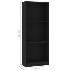 VidaXL Boekenkast Met 3 Schappen 40x24x108 Cm Bewerkt Hout Zwart 9 VidaXL Boekenkast Met 3 Schappen 40x24x108 Cm Bewerkt Hout Zwart -RoomStyle Verkoopwinkel 7d6e74169de94101a91edfebf4bb474c
