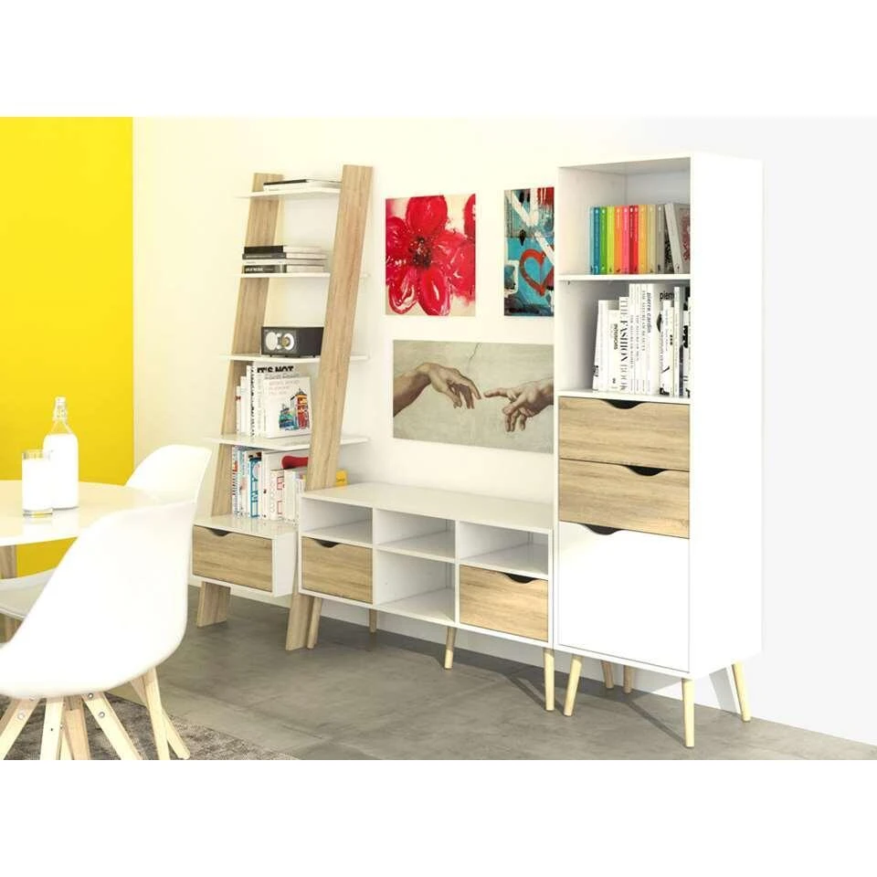 Boekenkast Delta - Wit/eikenkleur - 171,3x50,1x39 Cm 6 Boekenkast Delta - Wit/eikenkleur - 171,3x50,1x39 Cm - Afbeelding 4