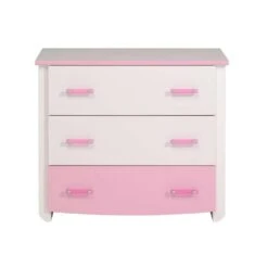 Ladekast Kiki - Wit/roze - 90x79x45 Cm