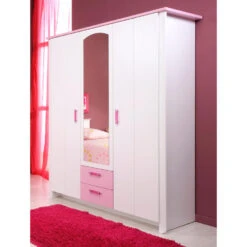 Kledingkast Kast Kiki - Wit/roze 181x136x56 Cm 9 Kledingkast Kast Kiki - Wit/roze 181x136x56 Cm -RoomStyle Verkoopwinkel 81009015 0100