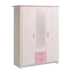 Kledingkast Kast Kiki - Wit/roze 181x136x56 Cm 7 Kledingkast Kast Kiki - Wit/roze 181x136x56 Cm -RoomStyle Verkoopwinkel 81009015 0200