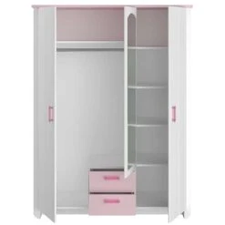 Kledingkast Kast Kiki - Wit/roze 181x136x56 Cm 8 Kledingkast Kast Kiki - Wit/roze 181x136x56 Cm -RoomStyle Verkoopwinkel 81009015 1100