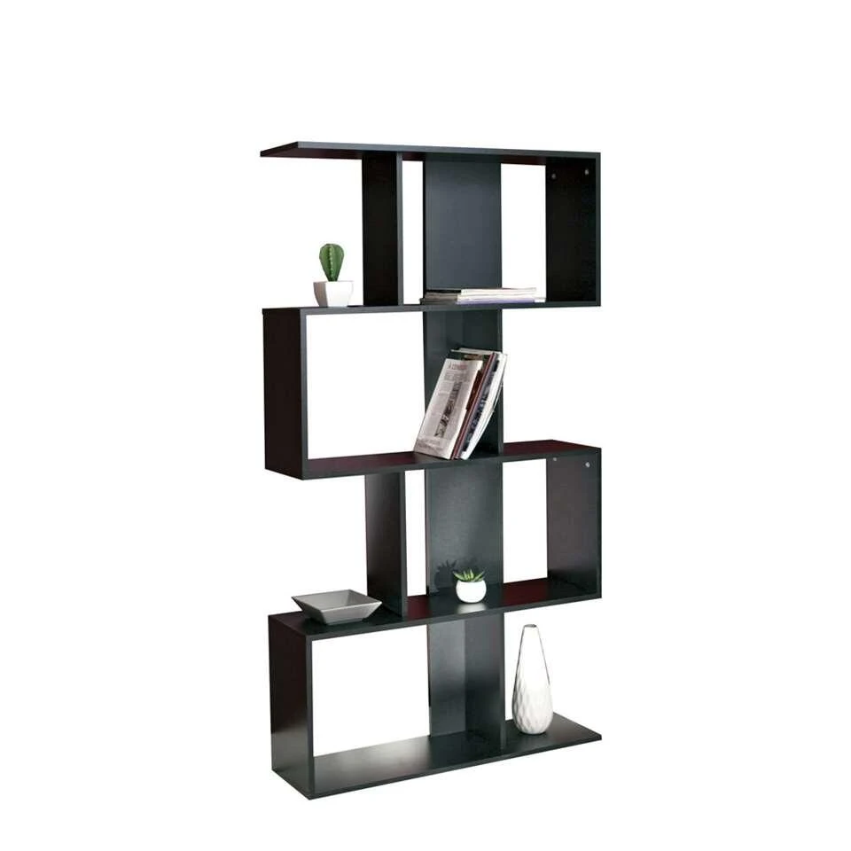 Symbiosis Boekenkast Eidal - Zwart - 165x89x25 Cm 3 Symbiosis Boekenkast Eidal - Zwart - 165x89x25 Cm