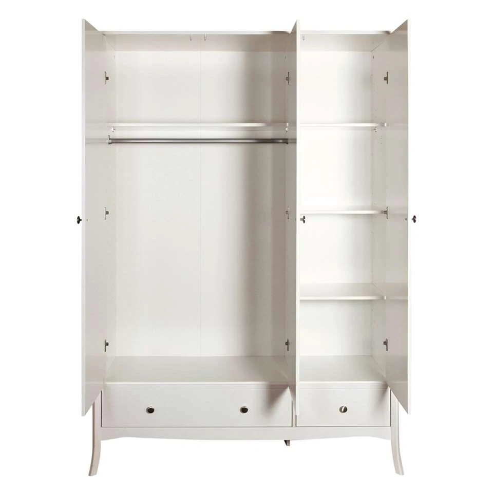 Kledingkast Baroque 3-deurs - Wit - 192x143,3x50 Cm 5 Kledingkast Baroque 3-deurs - Wit - 192x143,3x50 Cm - Afbeelding 3