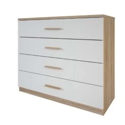 Ladekast Selena 4 Lades - Eikenkleur/wit - 84,7x100x41,6 Cm 8 Ladekast Selena 4 Lades - Eikenkleur/wit - 84,7x100x41,6 Cm -RoomStyle Verkoopwinkel 81015991 0300