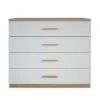 Ladekast Selena 4 Lades - Eikenkleur/wit - 84,7x100x41,6 Cm -RoomStyle Verkoopwinkel 81015991
