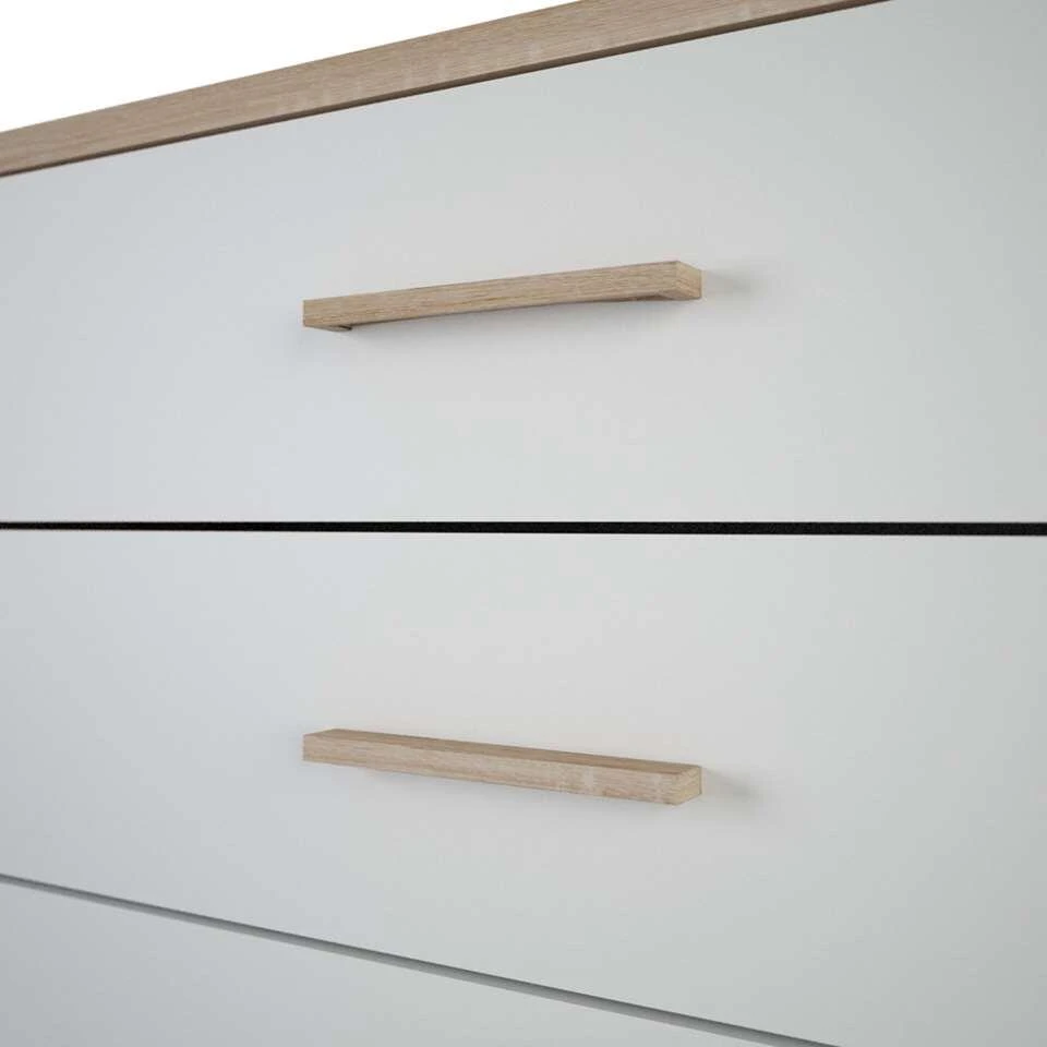 Ladekast Selena 4 Lades - Eikenkleur/wit - 84,7x100x41,6 Cm 6 Ladekast Selena 4 Lades - Eikenkleur/wit - 84,7x100x41,6 Cm - Afbeelding 4