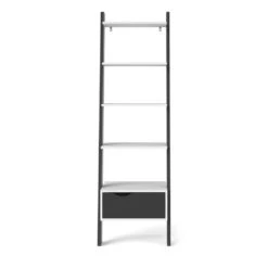 Open Boekenkast Delta - Wit/mat Zwart - 180,4x55,1x48,1 Cm -RoomStyle Verkoopwinkel 81018650 0100