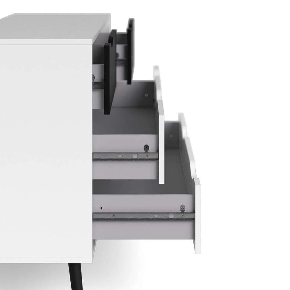 Ladekast Delta - 4 Lades - Wit/mat Zwart 6 Ladekast Delta - 4 Lades - Wit/mat Zwart - Afbeelding 4