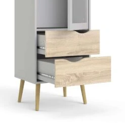 Buffetkast Delta 1 Deur - Wit/eiken - 200,1x50,2x39,1 Cm -RoomStyle Verkoopwinkel 81018676 0500