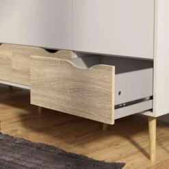 Kledingkast Delta - 3-deurs - Wit/eiken -RoomStyle Verkoopwinkel 81018684 0400