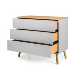Tenzo Ladekast Dot 3 Lades - Grijs/eiken - 79x90x43 Cm -RoomStyle Verkoopwinkel 81023915 0600