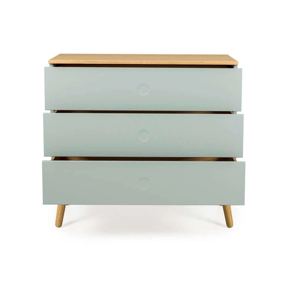 Tenzo Ladekast Dot 3 Lades - Lichtgroen/eiken - 79x90x43 Cm 5 Tenzo Ladekast Dot 3 Lades - Lichtgroen/eiken - 79x90x43 Cm - Afbeelding 3