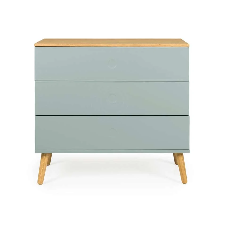 Tenzo Ladekast Dot 3 Lades - Lichtgroen/eiken - 79x90x43 Cm 3 Tenzo Ladekast Dot 3 Lades - Lichtgroen/eiken - 79x90x43 Cm