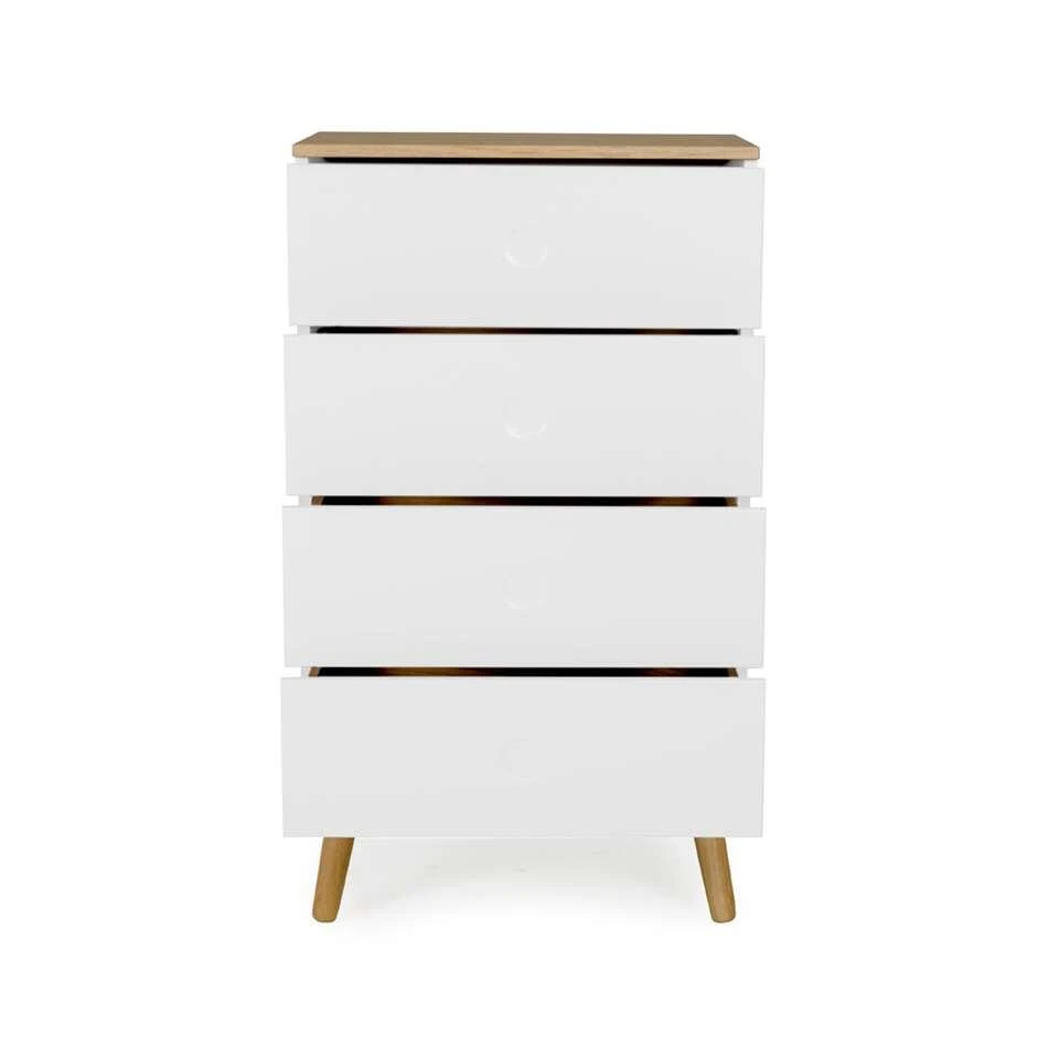 Tenzo Ladekast Dot 4 Lades - Wit/eiken - 98x55x43 Cm 5 Tenzo Ladekast Dot 4 Lades - Wit/eiken - 98x55x43 Cm - Afbeelding 3