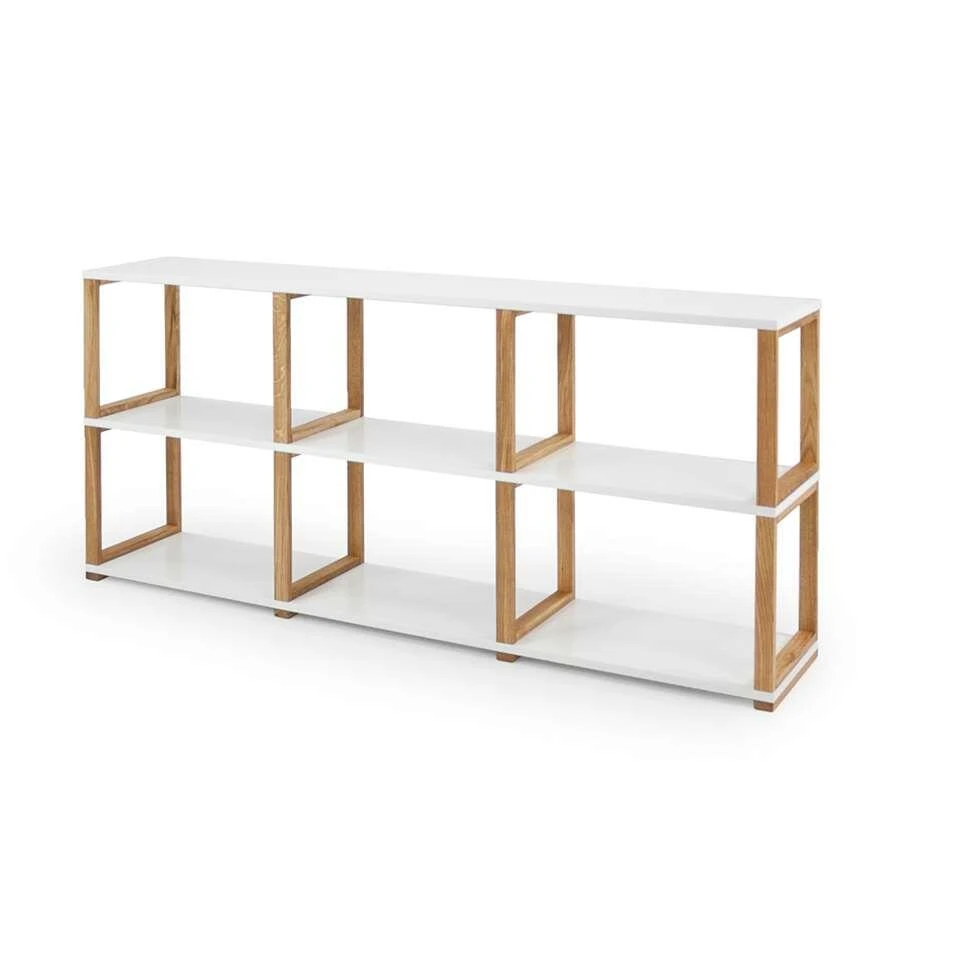 Tenzo Boekenkast Art - Wit/eikenkleur - 80x178x36 Cm 4 Tenzo Boekenkast Art - Wit/eikenkleur - 80x178x36 Cm - Afbeelding 2