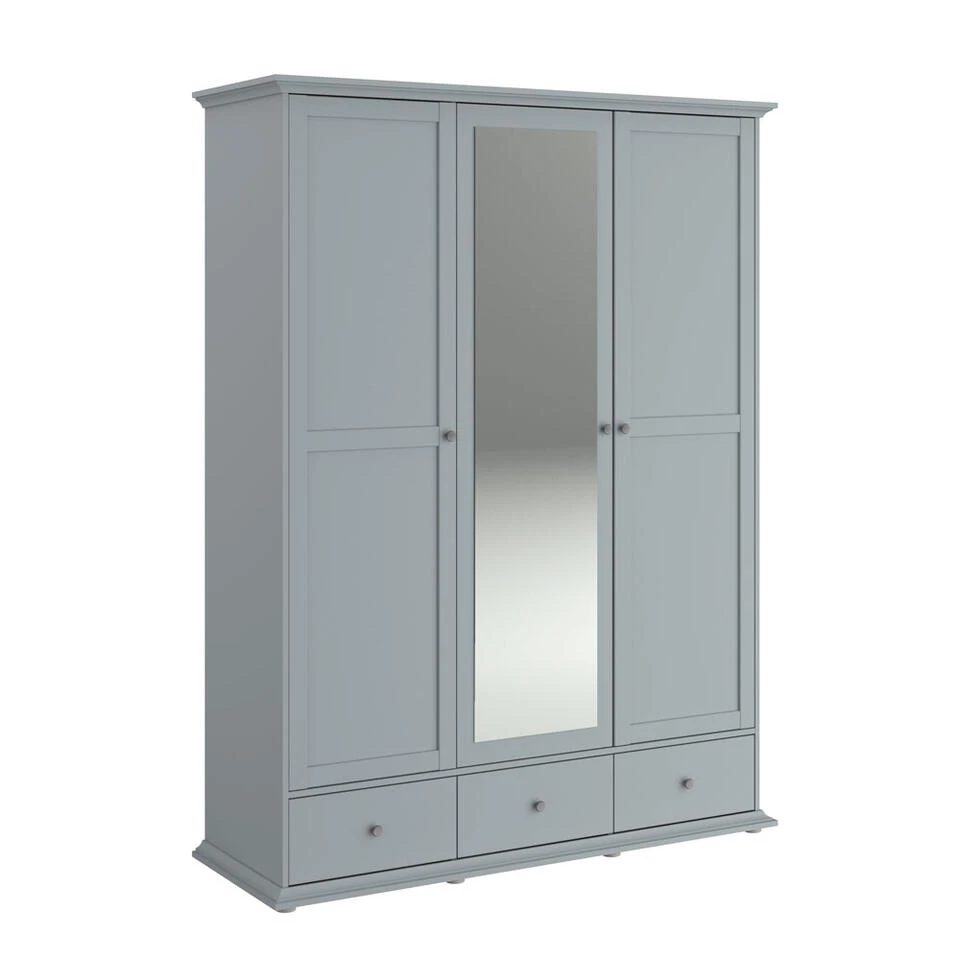 Kledingkast Margaux - Grijs - 202x152x53 Cm 4 Kledingkast Margaux - Grijs - 202x152x53 Cm - Afbeelding 2