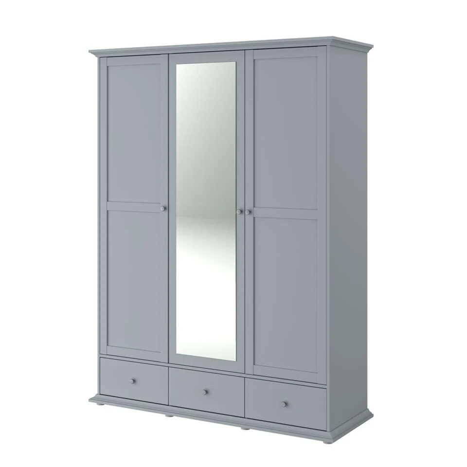 Kledingkast Margaux - Grijs - 202x152x53 Cm 5 Kledingkast Margaux - Grijs - 202x152x53 Cm - Afbeelding 3