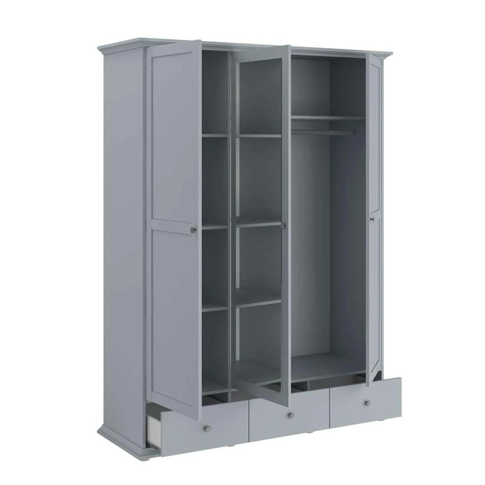 Kledingkast Margaux - Grijs - 202x152x53 Cm 6 Kledingkast Margaux - Grijs - 202x152x53 Cm - Afbeelding 4