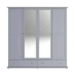 Kledingkast Margaux - Grijs - 202x199,5x53 Cm