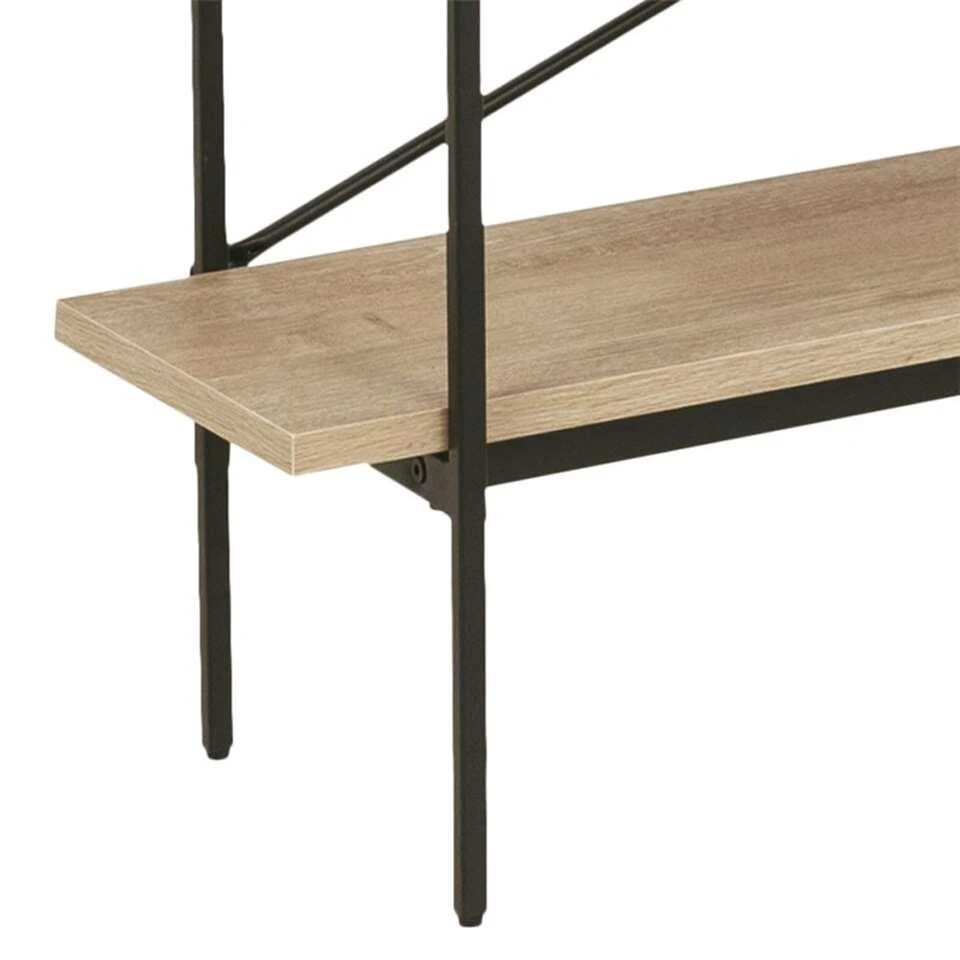 Boekenkast Vales - Eiken/zwart - 188x172x27 Cm 6 Boekenkast Vales - Eiken/zwart - 188x172x27 Cm - Afbeelding 4