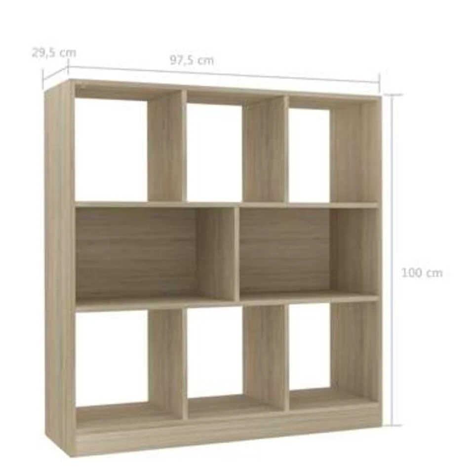 VidaXL Boekenkast 97,5x29,5x100 Cm Bewerkt Hout Sonoma Eikenkleurig 6 VidaXL Boekenkast 97,5x29,5x100 Cm Bewerkt Hout Sonoma Eikenkleurig - Afbeelding 4