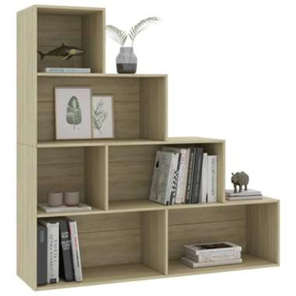 VidaXL Boekenkast/kamerscherm 155x24x160 Cm Bewerkt Hout Sonoma Eiken 4 VidaXL Boekenkast/kamerscherm 155x24x160 Cm Bewerkt Hout Sonoma Eiken - Afbeelding 2