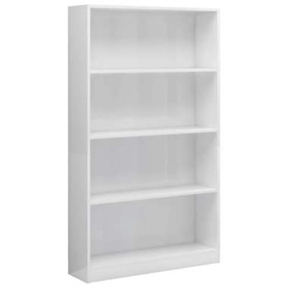 VidaXL Boekenkast 4 Schappen 80x24x142 Cm Bewerkt Hout Hoogglans Wit 4 VidaXL Boekenkast 4 Schappen 80x24x142 Cm Bewerkt Hout Hoogglans Wit - Afbeelding 2