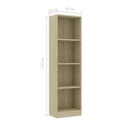 VidaXL Boekenkast Met 4 Schappen 40x24x142 Cm Bewerkt Hout Sonoma Eik 9 VidaXL Boekenkast Met 4 Schappen 40x24x142 Cm Bewerkt Hout Sonoma Eik -RoomStyle Verkoopwinkel 8fe802bfe5a74d18878c3fa49a87593c