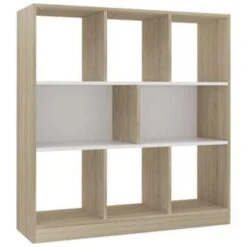 VidaXL Boekenkast 97,5x29,5x100 Cm Bewerkt Hout Wit En Eikenkleurig -RoomStyle Verkoopwinkel 9099005b84da447cb70aad3df21a98f0