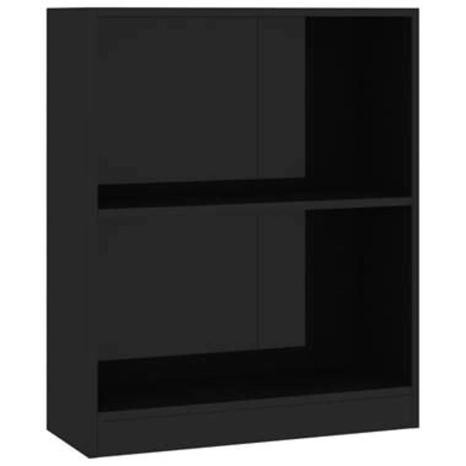 VidaXL Boekenkast 60x24x74,5 Cm Bewerkt Hout Hoogglans Zwart 4 VidaXL Boekenkast 60x24x74,5 Cm Bewerkt Hout Hoogglans Zwart - Afbeelding 2