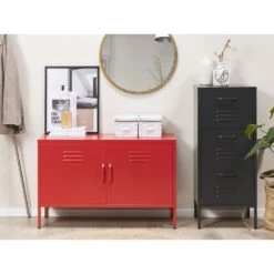 Beliani Kantoorkast URIA - Rood Staal 9 Beliani Kantoorkast URIA - Rood Staal -RoomStyle Verkoopwinkel 944245ec10d741f2929cd3b0b5e2cfcf